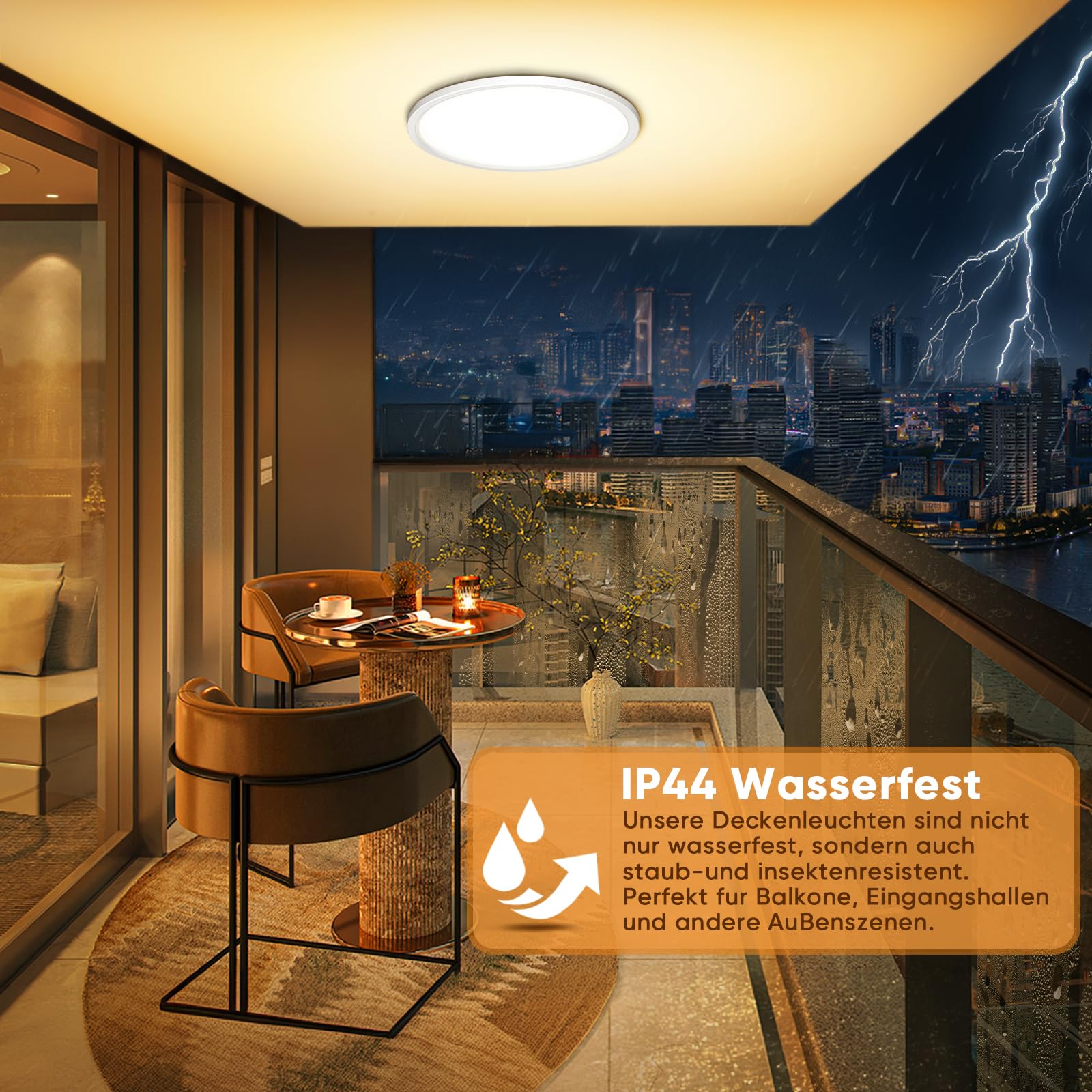 NIBSHOOM Plafón LED Techo con Sensor de Movimiento, 3000K/4000K/6500K 18W IP44 Impermeable Lampara Techo, Lampara Luz LED Techo Balcón Cochera Pasillo Sótano Sala, Ø22cm