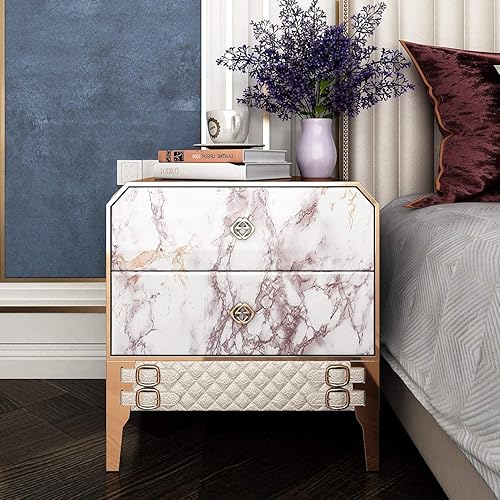 Miniatura 4 de RockRose Carrara - Rollo de papel tapiz de granito de mármol para encimera de cocina, muebles de gabinete renovado de PVC grueso, fácil de quitar