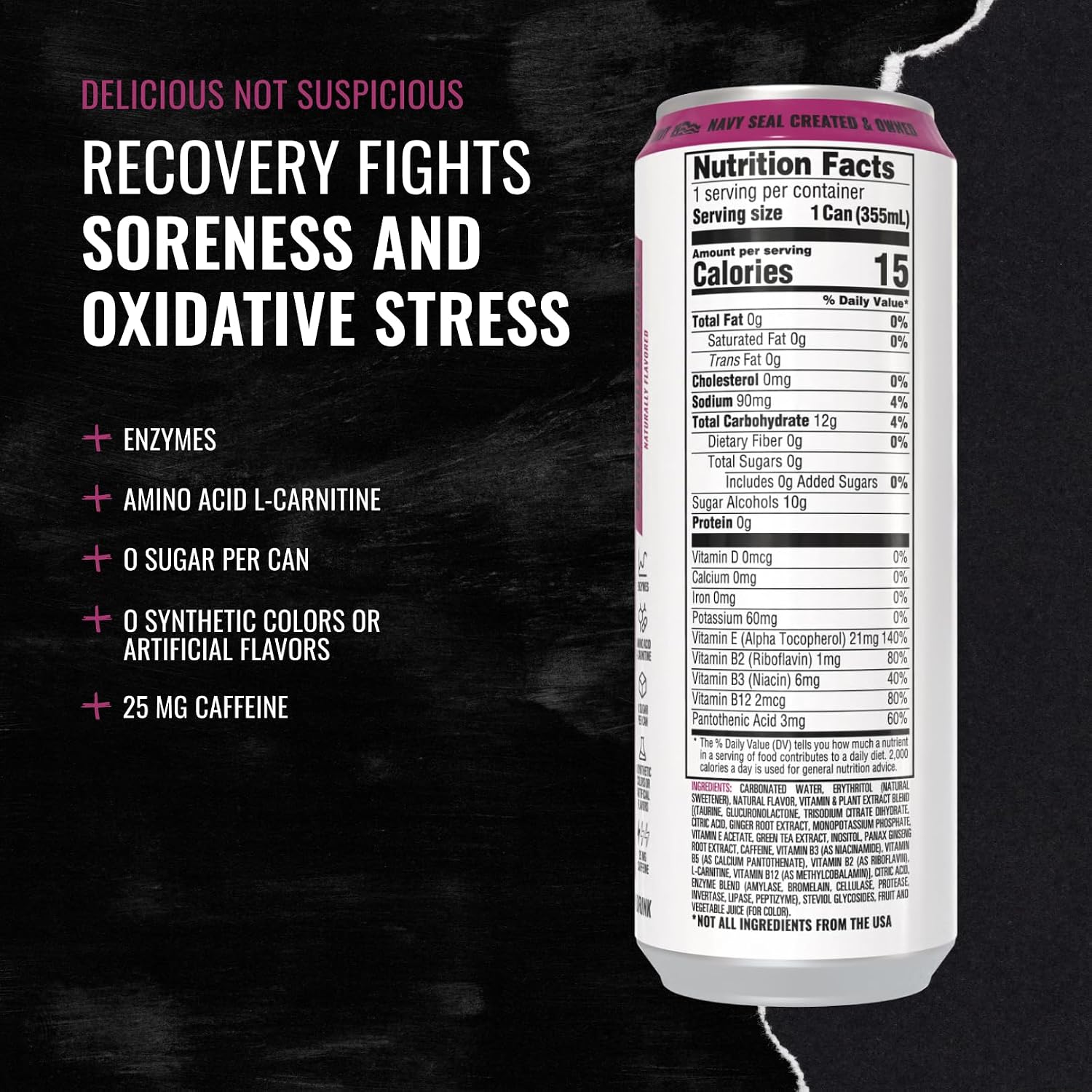 Kill Cliff Recovery Drink, Berry Legit Lemonade | Zero Sugar, Keto- Friendly, Gluten Free | Faster Recovery, Clean Energy, Low Caffeine, Enzymes, L-Carnitine, & B Vitamins | Pre or Post-Workout | 12 Fl Oz, 12 Pack