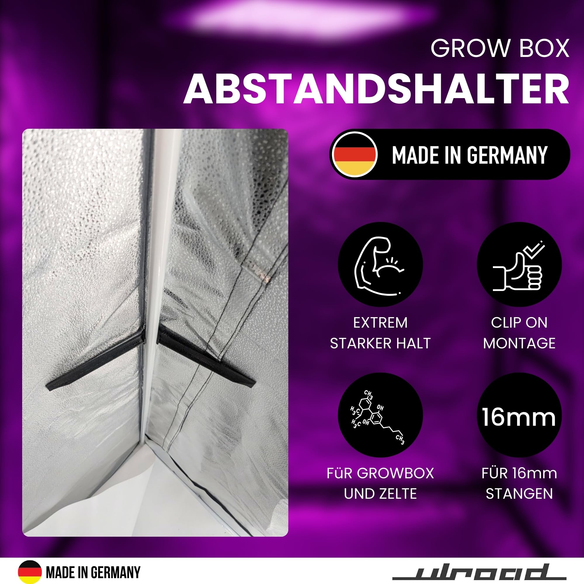 4 piezas de repuesto para Grow Box Fixture Poles Space Booster Tienda Armario Armario de 16 mm Barras de fijación Accesorios para Growbox para Growbox Secret Jardin para Growpro para Homebox