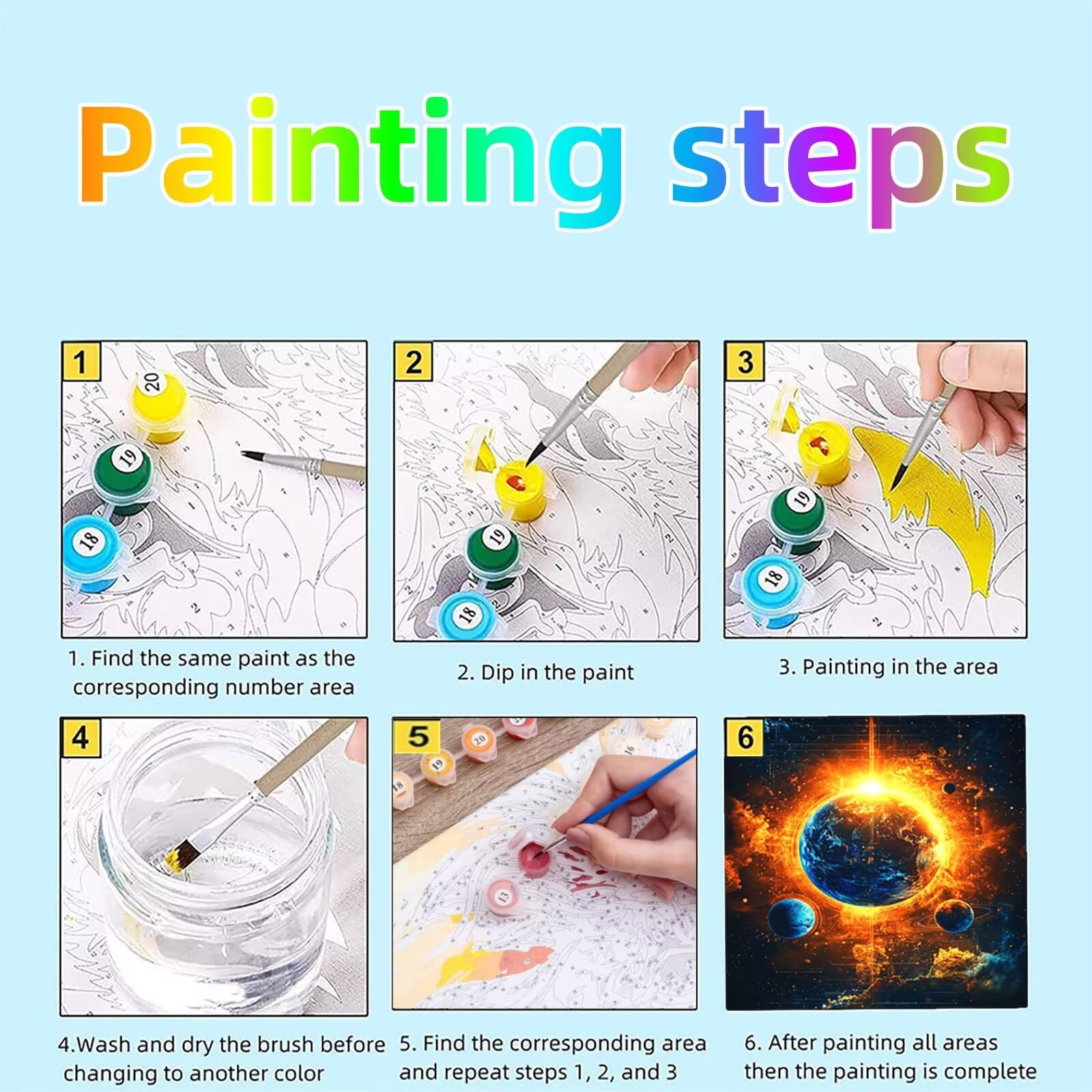 Malen Nach Zahlen Erwachsene Universum DIY Set Erwachsene mit Leinwand zum Bemalen Sternenhimmel 95x70cm 36 Farben Acrylfarben Set und Pinsel, Malen Nach Zahlen Kinder für Deko Wohnzimmer 2YH-1887