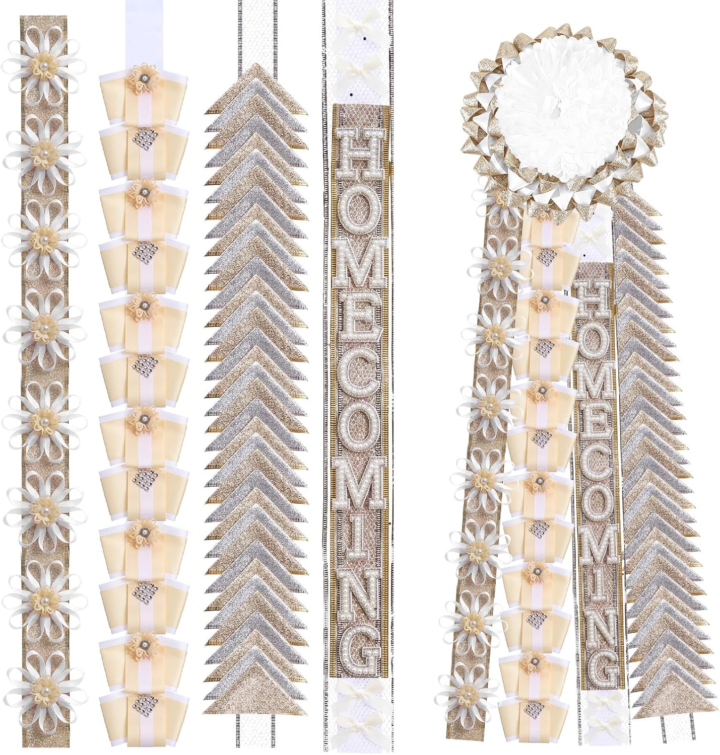 4 PCS Homecoming Mum Braid, 30 Inch, Black Gold