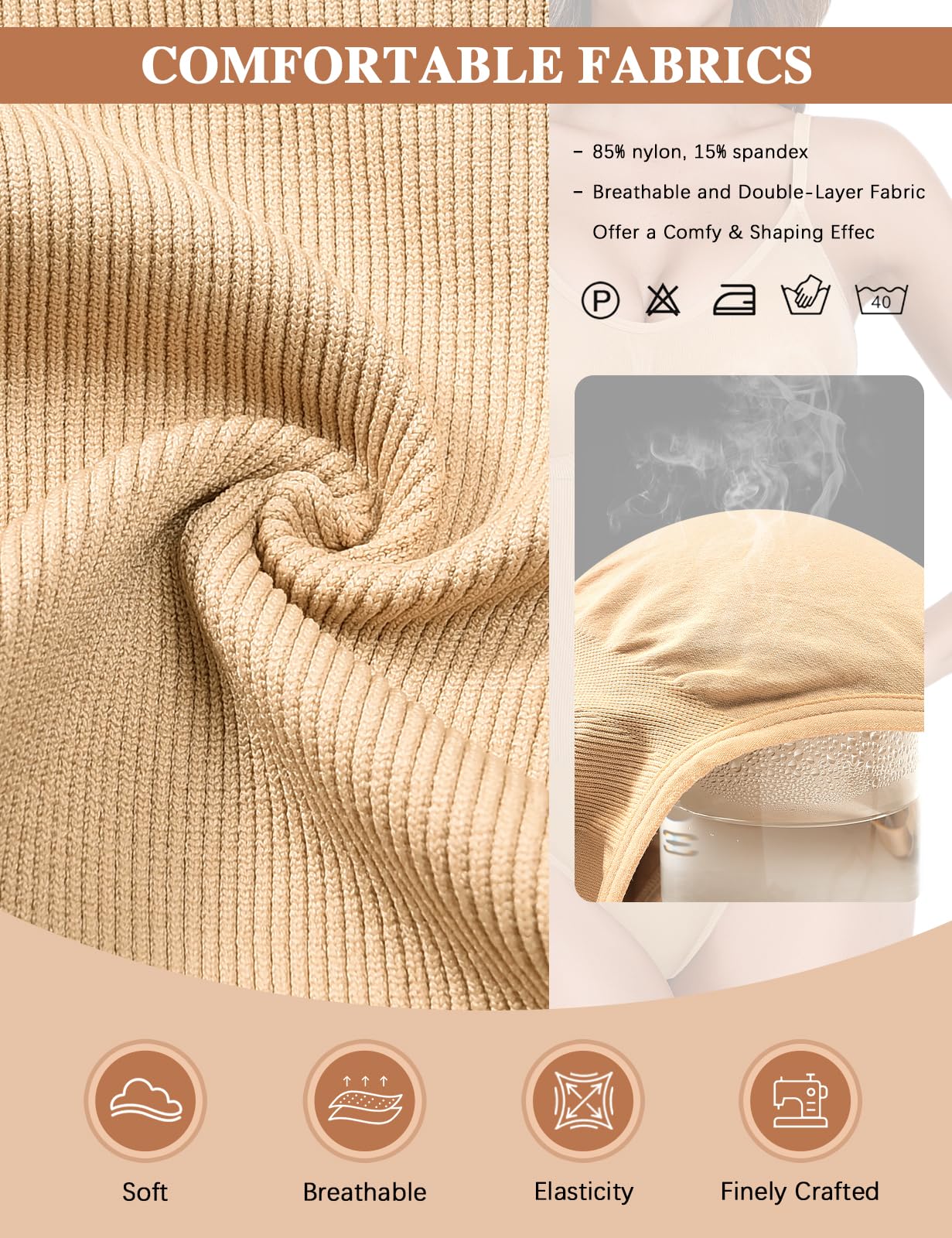 Tuopuda Body Contenitivo Modellante Donna Body Shaper Perizoma Bodysuit Guaina Contenitiva Shapewear Intimo Snellente Pancia Piatta Dimagrante Shaping con Reggiseno Spallino Regolabile