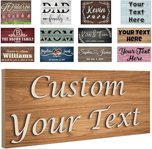 Letreros personalizados de madera 3D para decoración del hogar con texto letreros de madera personalizados tablero familiar de bienvenida para pared