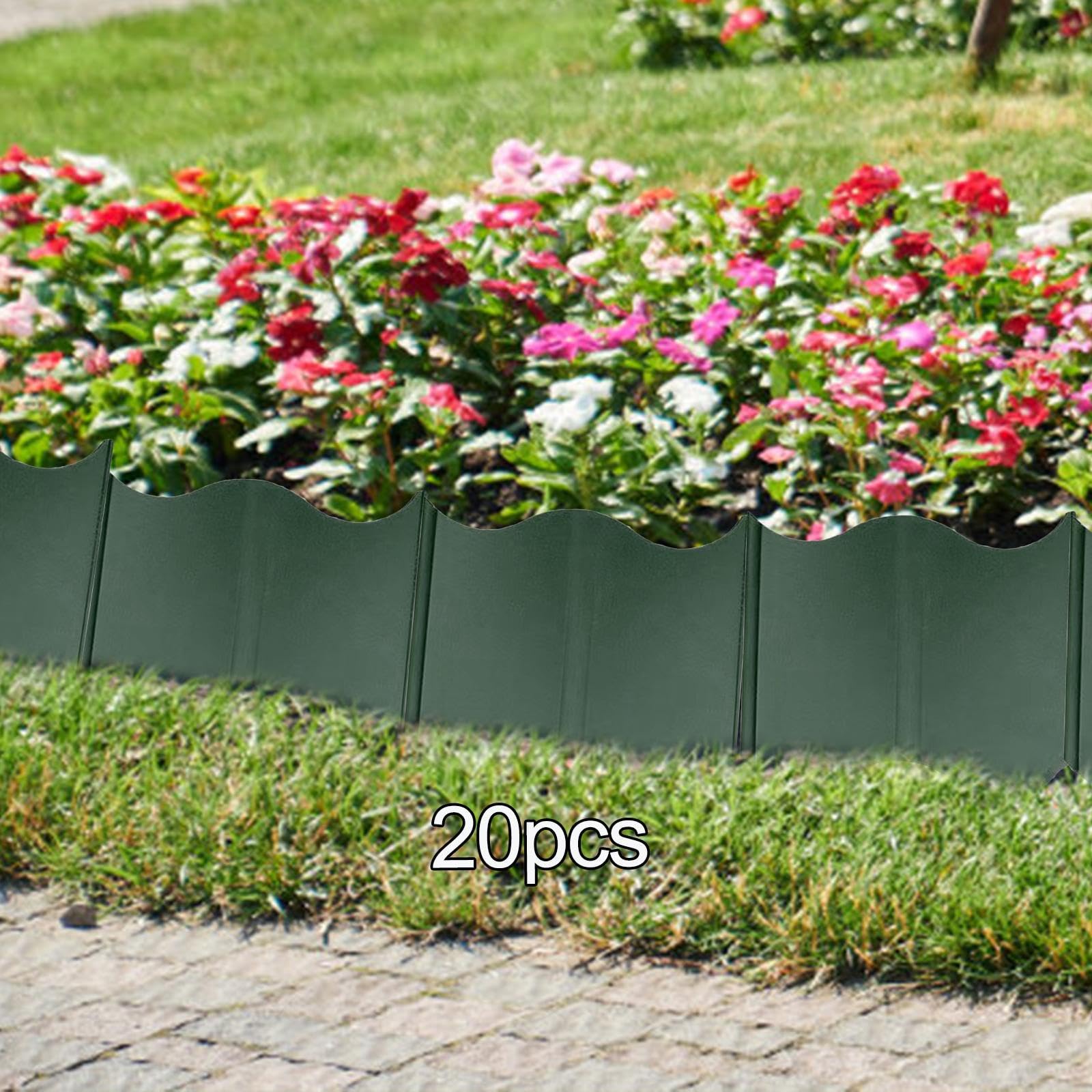 20 Pieces Garden Edging Border Landscape Edging Fence for Patio Walkway Lawn Green | Home & Garden | Yard, Garden & Outdoor Living | Gardening Supplies | Landscaping & Garden Materials-picture-10