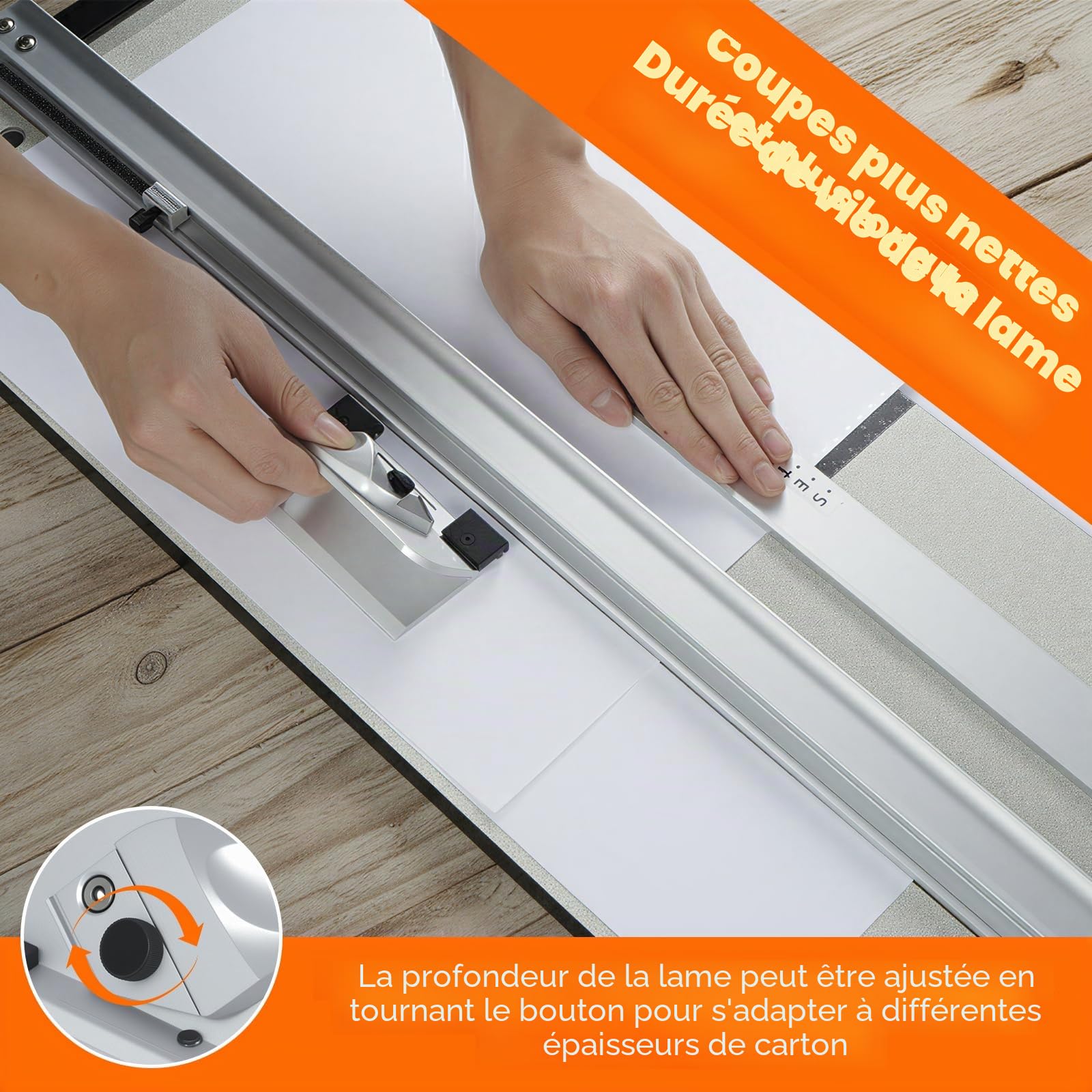 MYOYAY Kit de découpe de passe-partout haute précision avec têtes de coupe obliques et droites - Massicot photo pour cadre photo, œuvres d'art, design, photographie, projet de bricolage