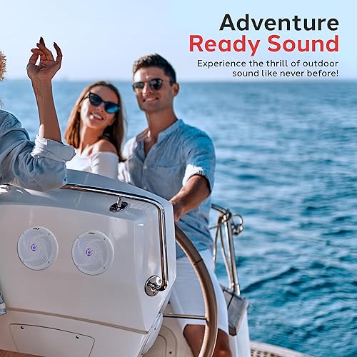 Miniatura 7 de Pyle Altavoces marinos impermeables de perfil bajo  240 W 6.5 pulgadas, 2 vías, 1 par, estilo delgado, impermeable, resistente a la intemperie,