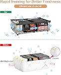 UMDONX 4 Pack Chest Freezer Basket Organiser Storage Boxes - Kitchen Expandable Stackable Metal Shelf Rack with Handles Wire Bins, Black 29-45.5cm Width