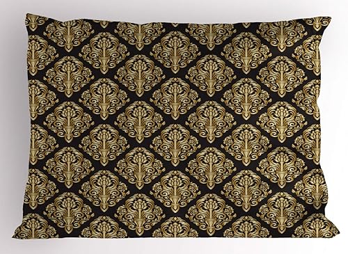 Miniatura 26 de Ambesonne Synthwave Pillow Sham Set of 2, Abstract Contemporary Futuristic Art with Stripes and Galactic Rounds, Quality Microfiber Bedding Item for