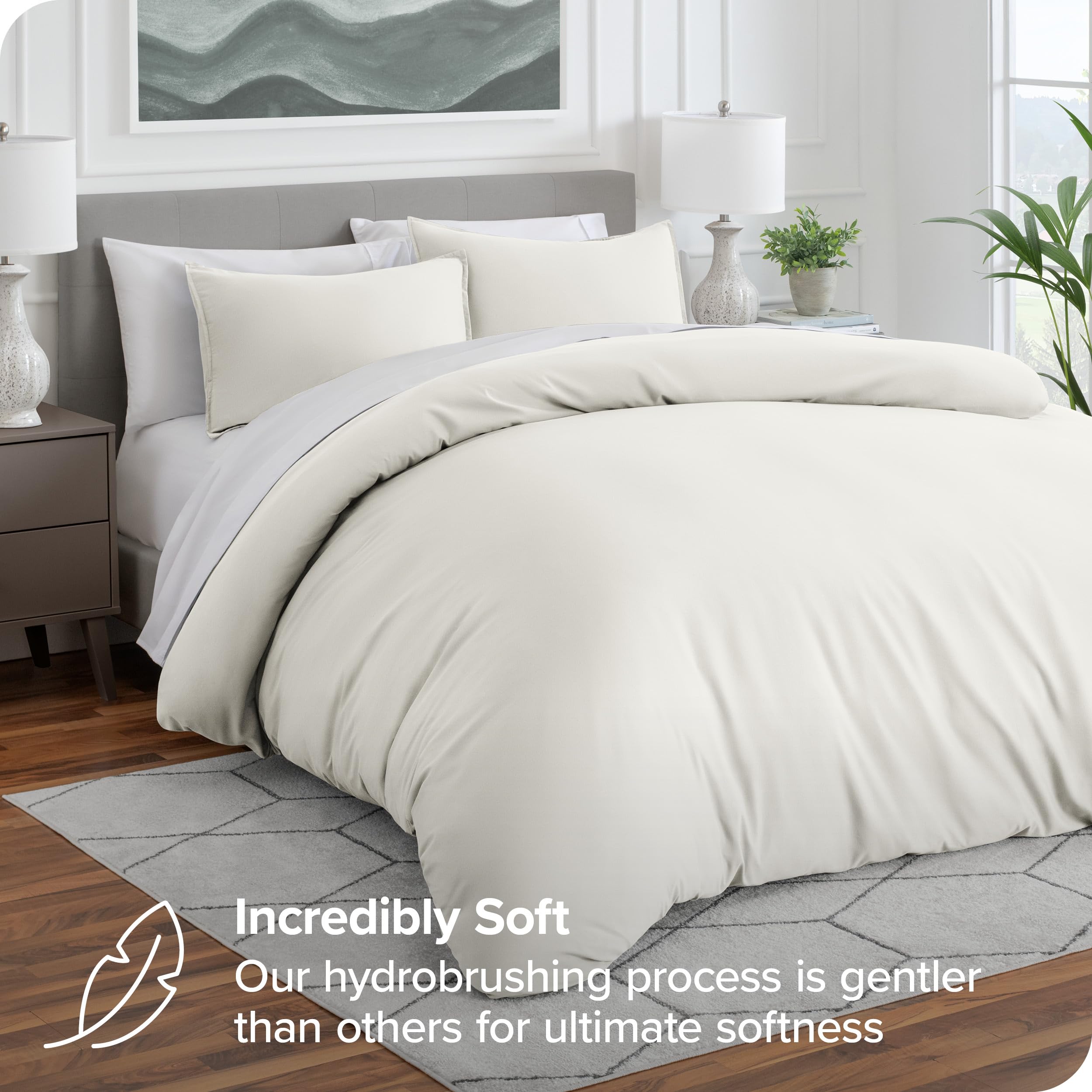 Bare Home Duvet Cover Set Double Size, Premium 1800 Ultra-Soft Duvet Cover Set, Lightweight, Cooling Duvet Cover - Image 3