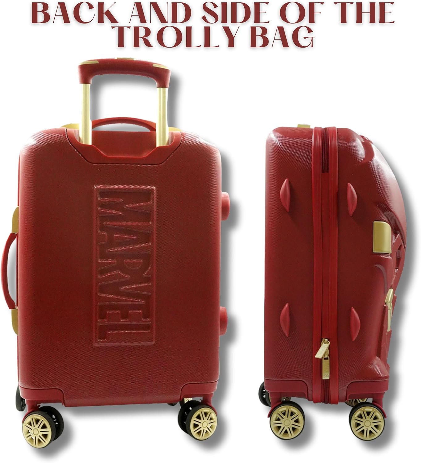 Marvel Iron Man Cabin Luggage 22” | LED Light Carry-On Suitcase | Hard-Shell Spinner Wheels, Lightweight ABS, Secure TSA Lock | Airline Approved | Travel Bag for Kids & Adults