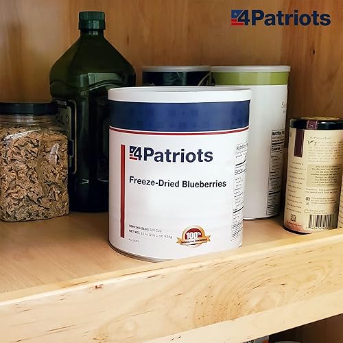 Miniatura 5 de 4Patriots Lata de arándanos enteros liofilizados No. 10, sabroso aperitivo de frutas, vida útil de larga duración, deshidratado para preparación de