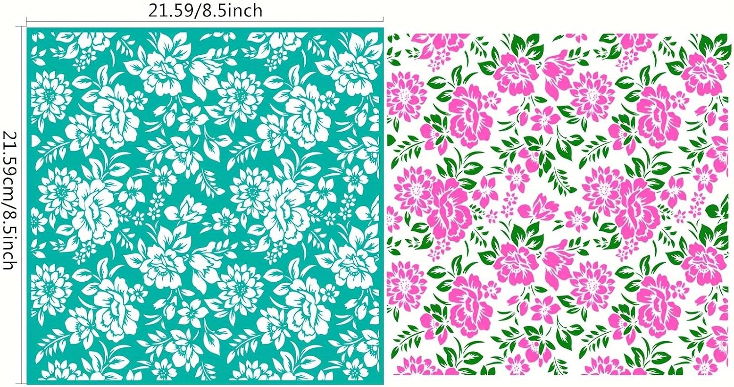 DGAGA 3PCS Flowers Self-Adhesive Silk Screen Stencils Mandala Screen Printing Stencils Wildflowers Reusable Stencil for Craft Wild Flowers Mesh Transfer for Painting on Wood Fabric Bag Home Decor image 4