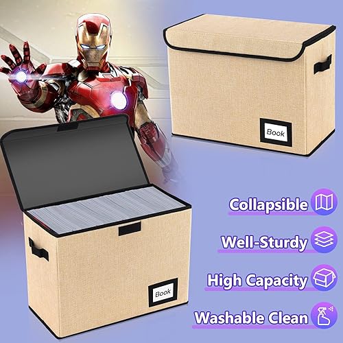 Miniatura 2 de Collection - Caja de almacenamiento para cómics de 15.8 x 7.8 x 11.8 pulgadas, caja corta plegable para cómics, capacidad para 160-180 cómics,