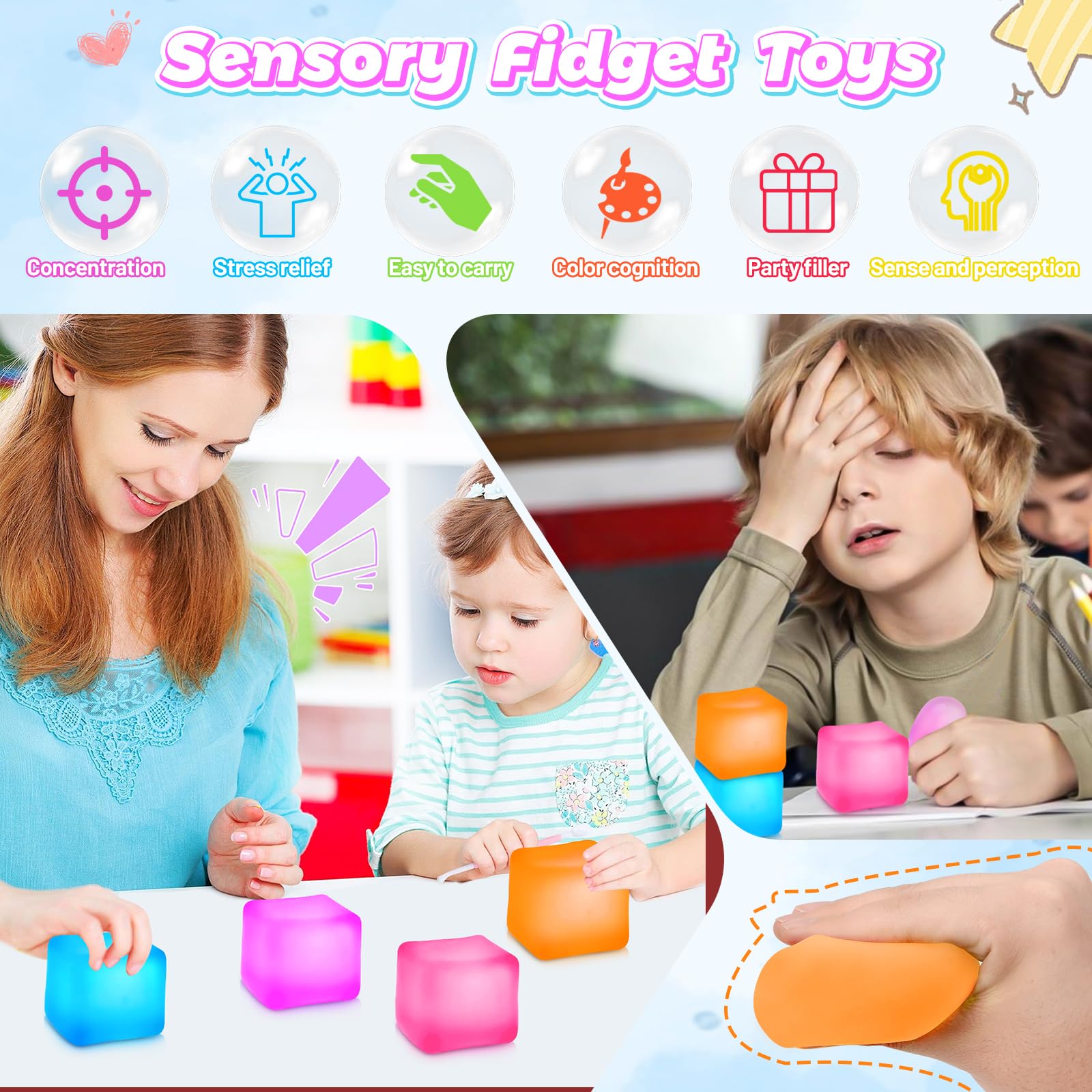 4Pcs Cube Stress Relief Fidget Toys - Image 3