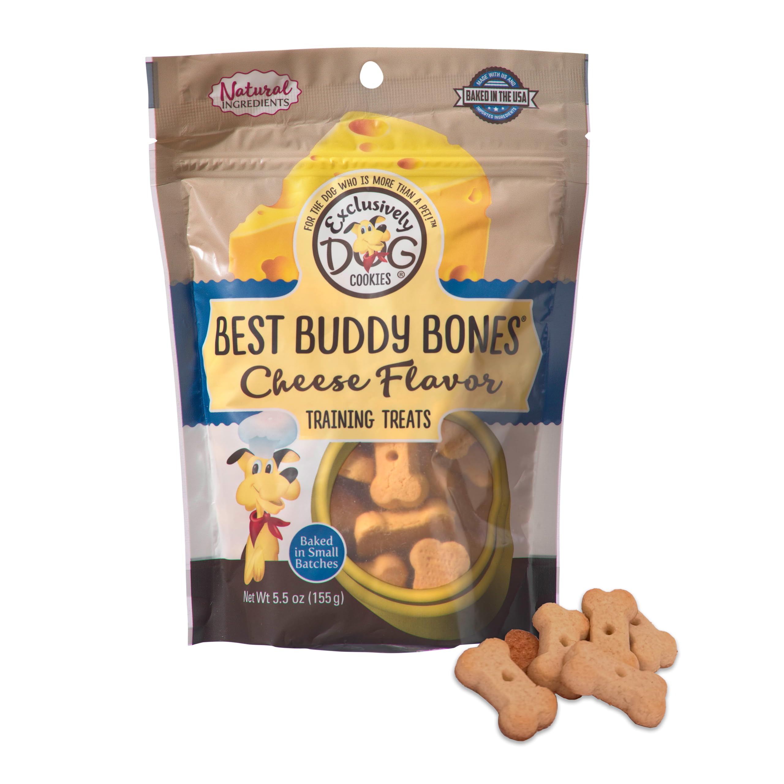 Exclusively Dog Best Buddy Bones Training Treats for Dogs and Puppies - All Natural, Baked in The USA, Ideal for Training & Agility, No Animal