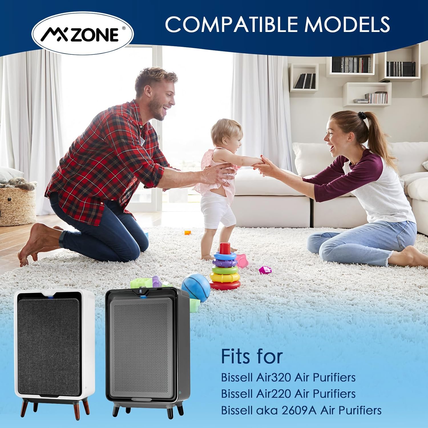 Air220 Air320 Replacement Filters Compatible with Bissell Air320 Air220 replacement filter 2768A 2609A Air Purifier, 2678, 2804 Pre-Filter and 2677 Activated Carbon Filter