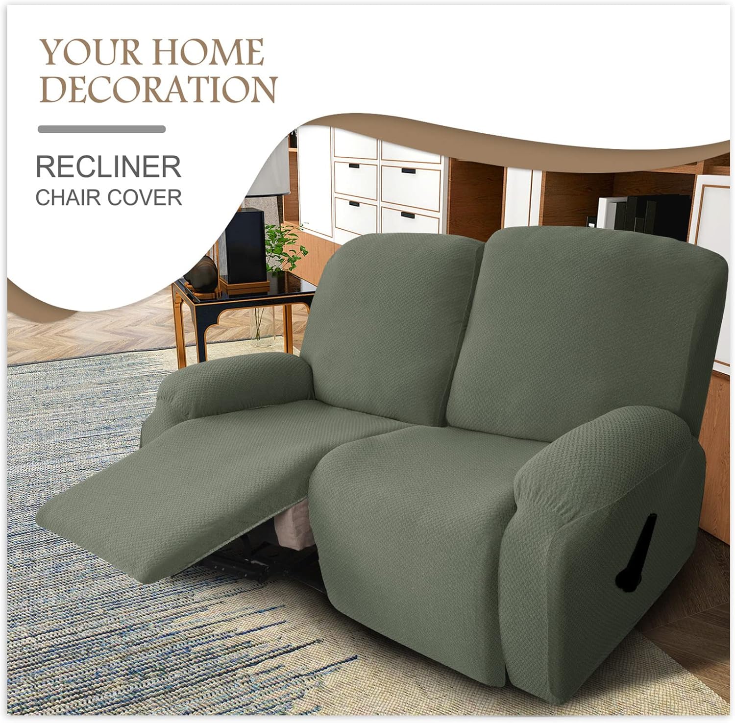Recliner Sofa Slipcover Stretch - Furniture Protector Covers for 1 2 3 Seater Couch - Armchair Slipcover for Reclining Chairs