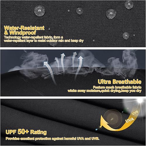 Miniatura 5 de MOCOLY - Pantalones de senderismo, con cintura elástica, secado rápido, ligeros, para el aire libre, resistentes al agua, protección solar FPS 50+