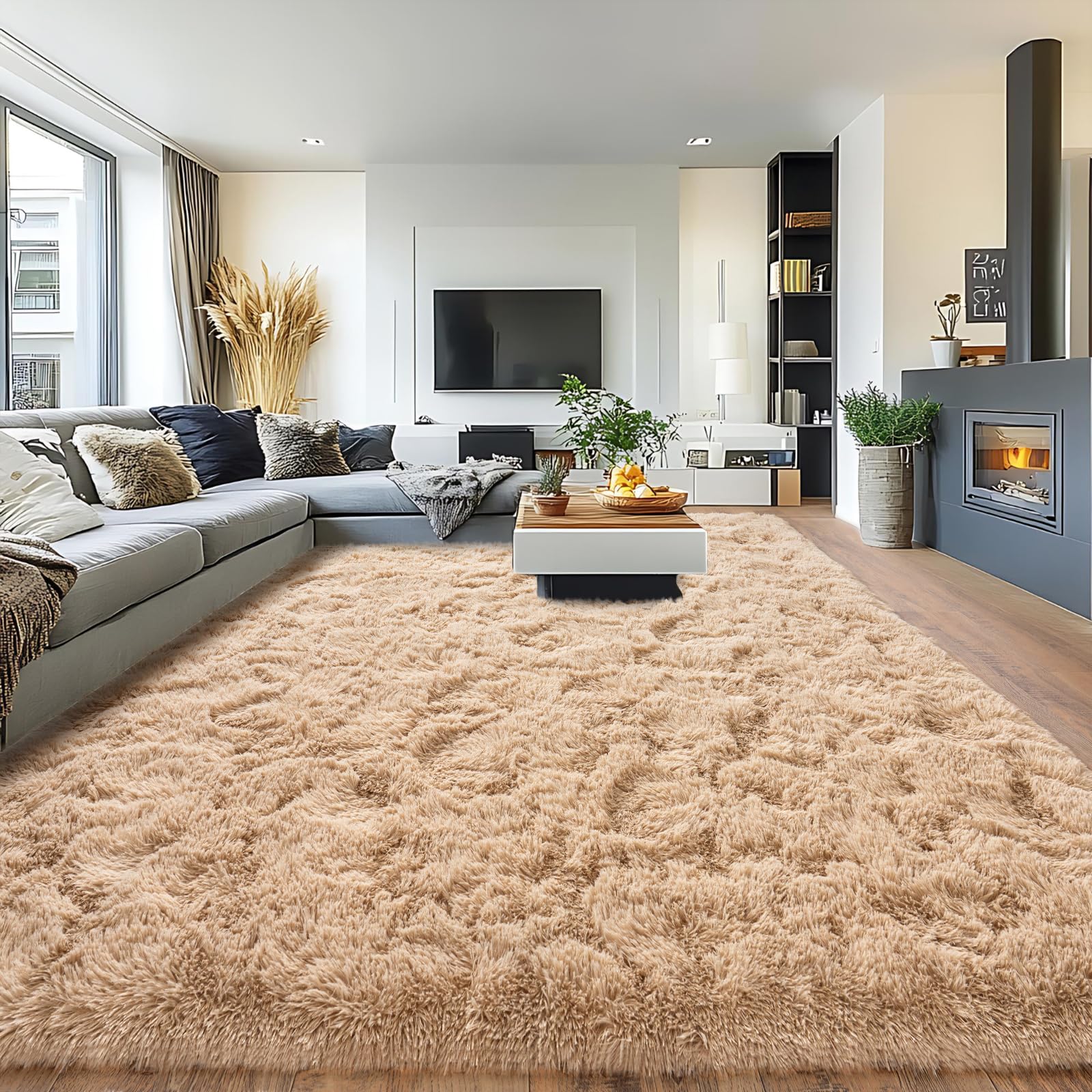 Pionblank Large Area Rug for Living Room 10x14, Fuzzy Modern Shag Rug, Fluffy Plush Non Slip Soft Furry Carpet for Bedroom Kids Room Nursery Teens