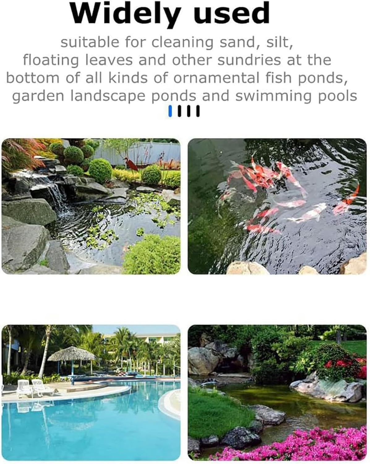 Subacuatic Vacuum Cleaner for Pool, Lower Suction Suction Machine 1700 W with A Suction Head and Wastewater Pipe, for Pond Spa Pool and Spa