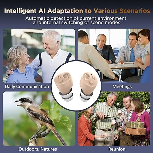 Miniatura 5 de Audífonos actualizados 2024 para personas mayores recargables con cancelación de ruido, audífonos digitales casi invisibles para adultos, pérdida