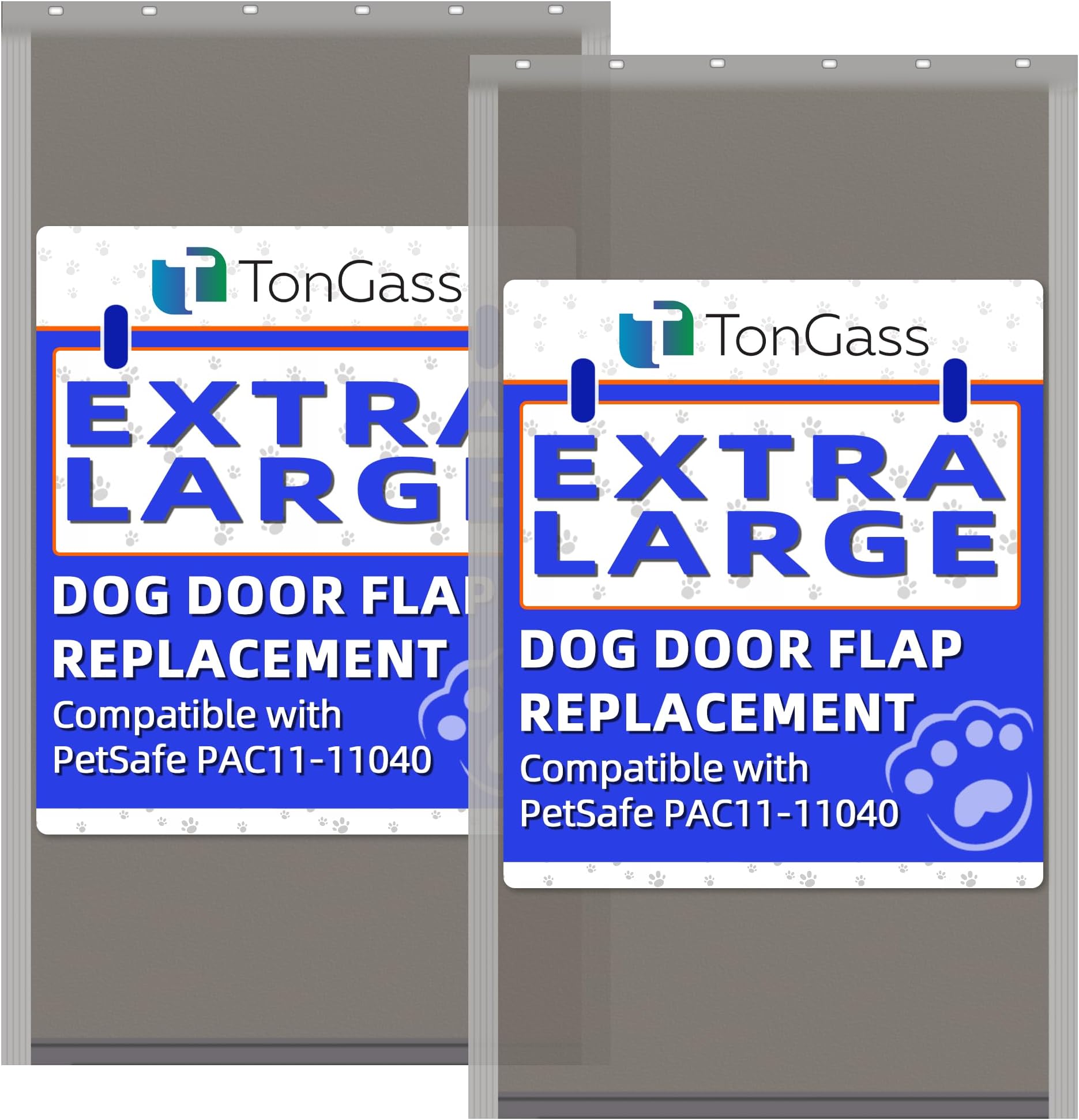 TonGass (2-Pack) PAC11-11040 Extra Large Dog Door Flap Replacement Compatible with PetSafe Freedom Dog Door, 13.7"x24.2" Pet Door Replacement Flap with Magnetic Closure, Weather-Proof & Warp-Resistant