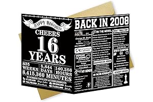 Cool 16th Birthday Sweet 16 Decorations Gift Card for Boys Girls