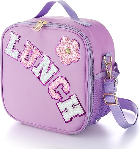 Alphatool Lonchera térmica para niños con correa ajustable, reutilizable, fácil de limpiar, lonchera para niñas, para niños, para la escuela,