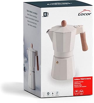 62096 Cafetera Italiana Trento White, Cafetera Express, Aluminio Fundido, Apta para Todo Tipo de Fuegos Incluido Inducción, Blanco, 6 Tazas5