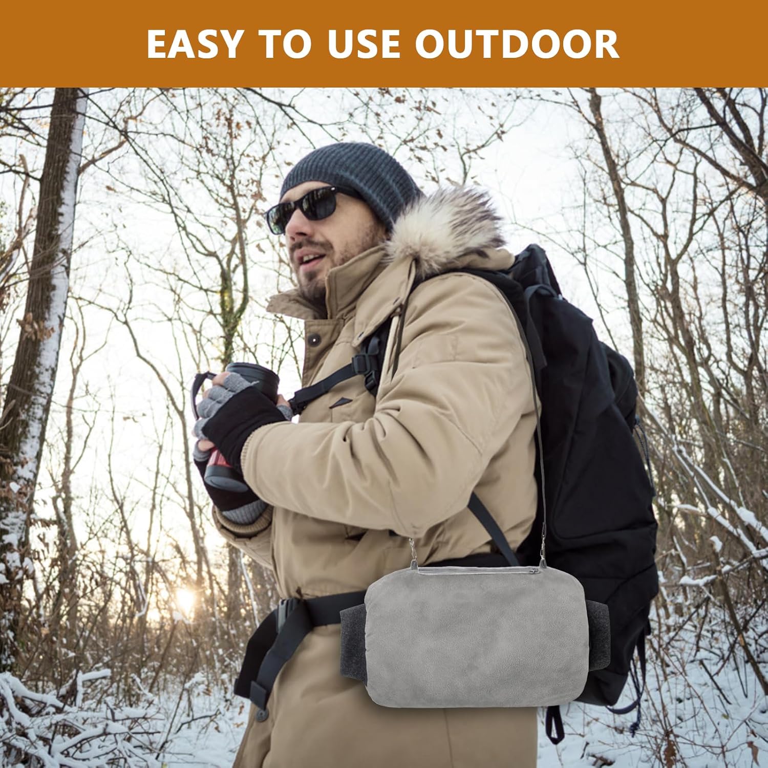 Hand Warmers Rechargeable, Electric Heated Gloves with Rechargeable Batteries 3 Levels 7.6V Fast Heating Handwarmer Pouch for Women Men Kids Winter Hiking Camping Hunting Skiing Outdoor Sports Working