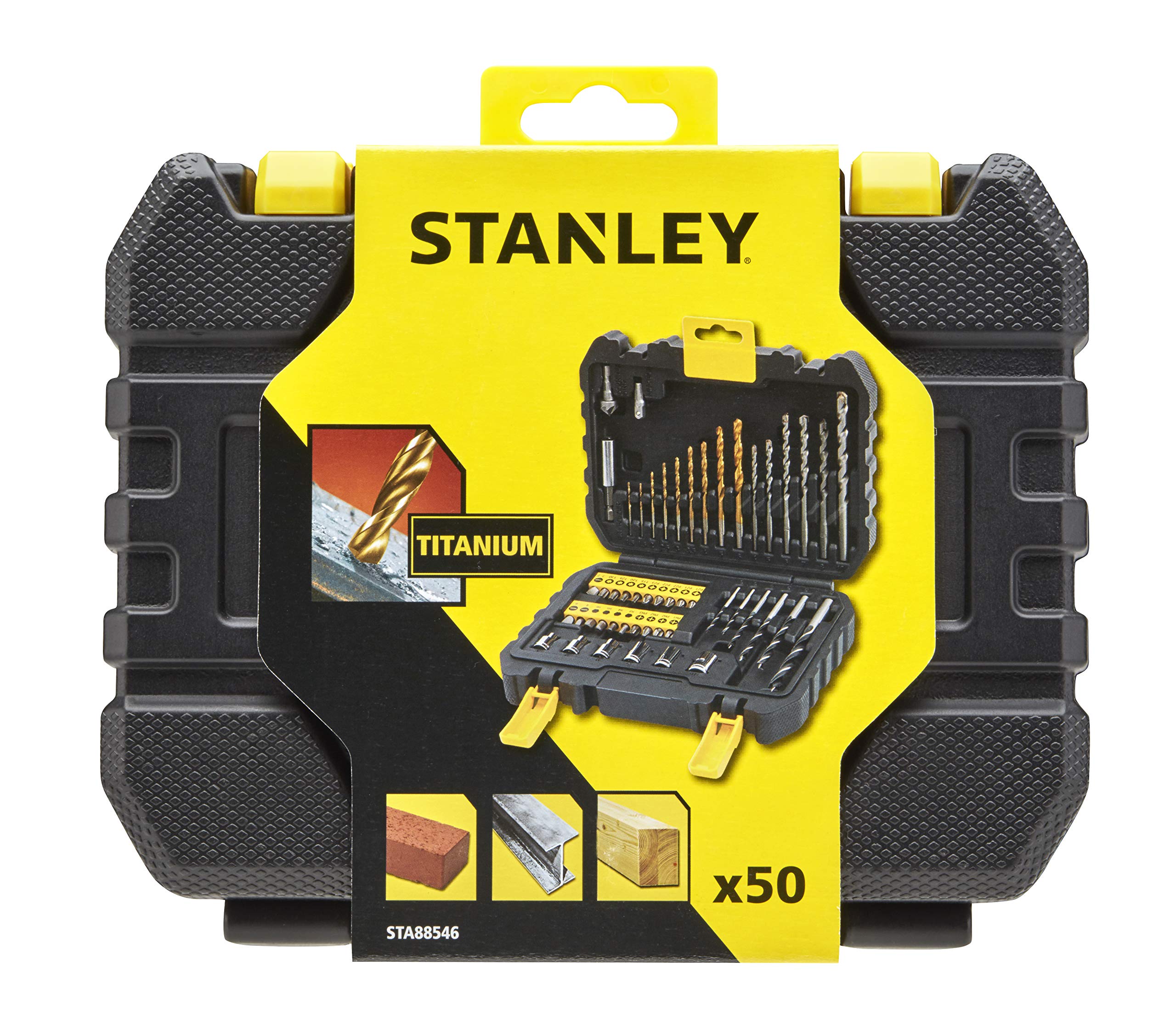 STANLEY 50-Pieces Drilling And Driving Accessory Bit Set, Black/Yellow - STA88546-XJ