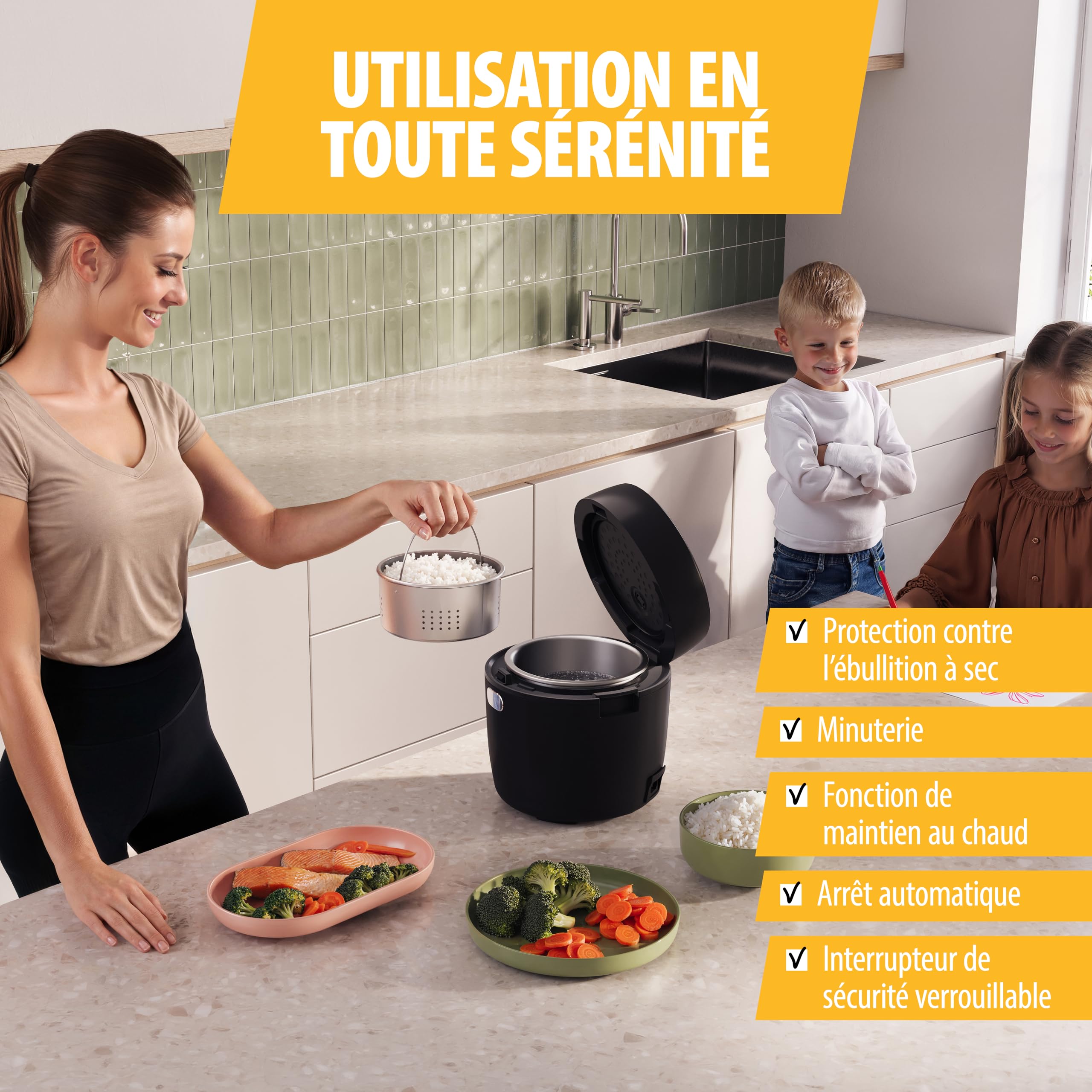 Tristar Cuiseur à Riz Numérique avec Fonction Low Carb, 8 Programmes Automatiques, Capacité de 0,6 L de Riz, Commandes Digitales, Facile à Nettoyer, RK-6238
