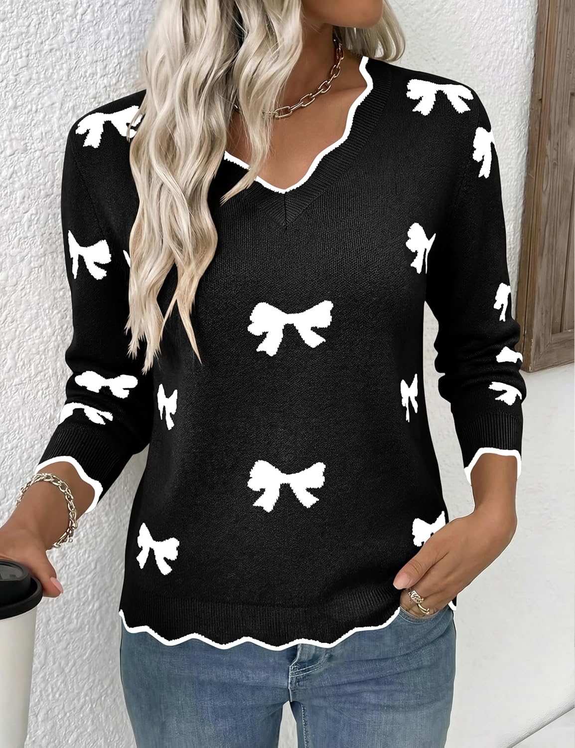 LaGracia Womens Fall V Neck Sweater 2026 Lightweight Casual Long Sleeve Ribbed Knit Pullover Sweaters Dressy Fall Outfits - Image 3