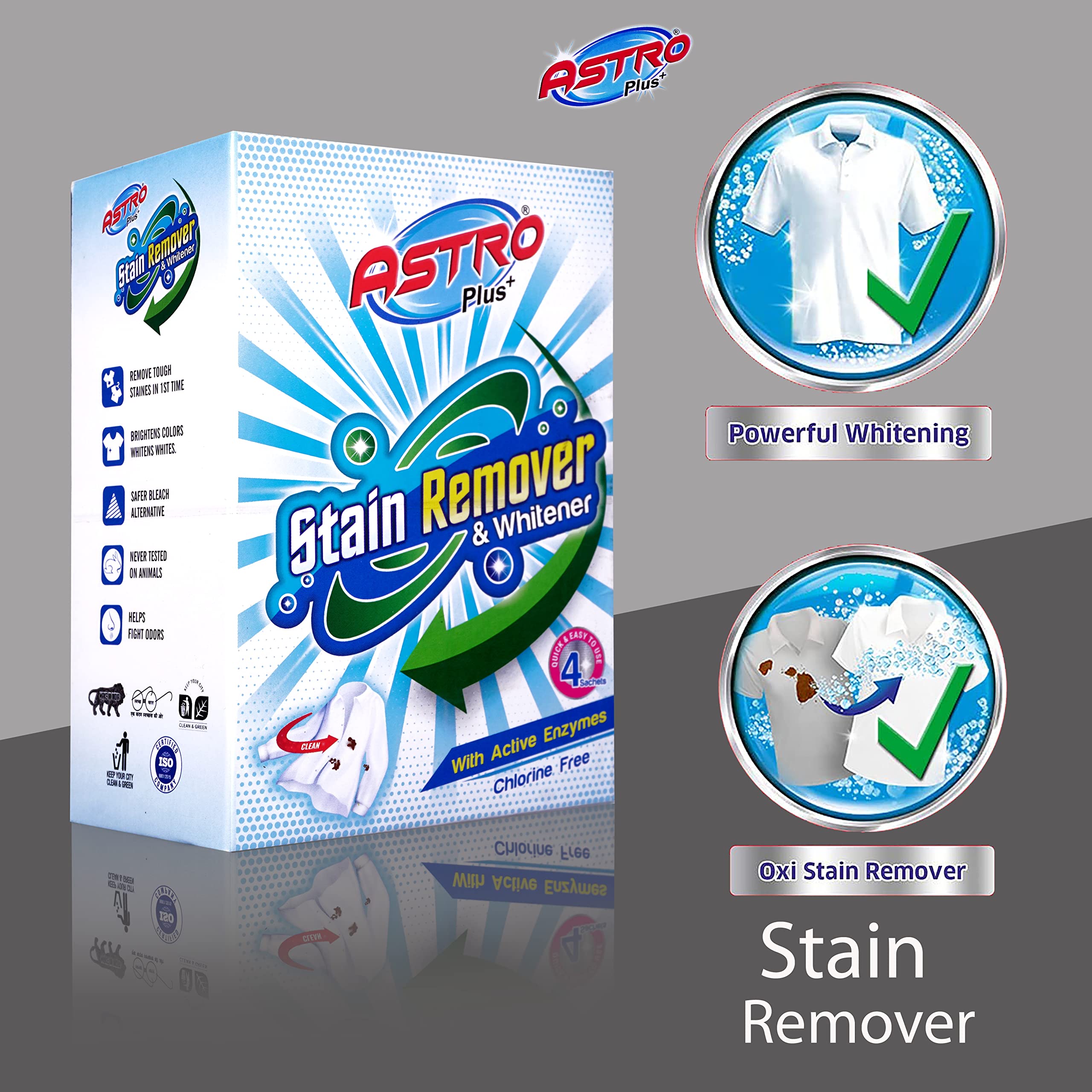 ASTRO PLUS+ Stain Remover With Active Enzymes, Versatile Stain Fighter and Whitener (200 GM) 3