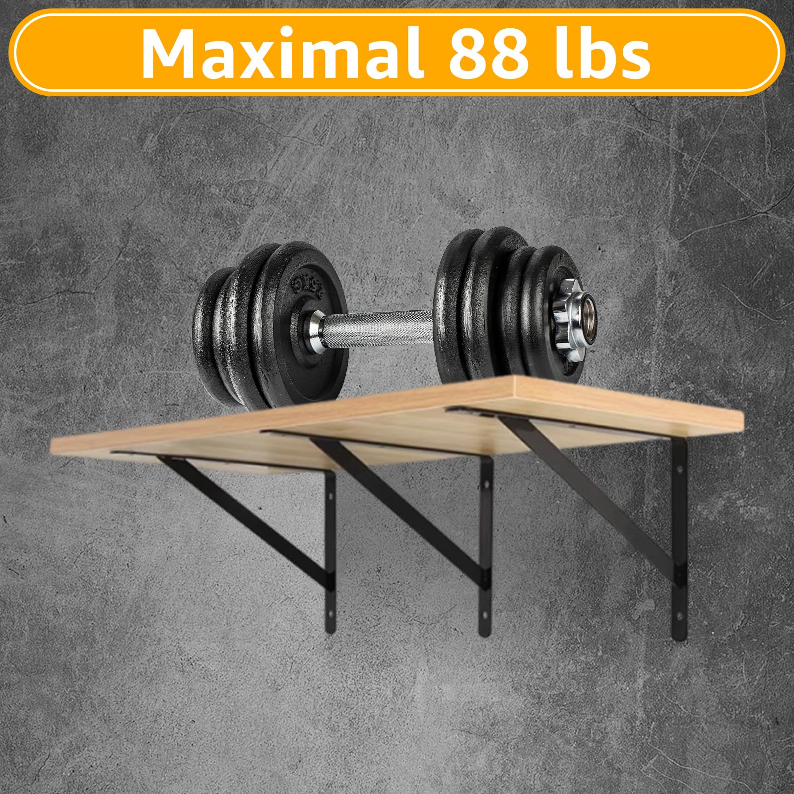 12 supporti per scaffali, 300 x 190 mm, in metallo, colore nero, per console con carichi pesanti