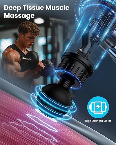 Miniatura 2 de AYURA Pistola de masaje de tejido profundo, pistola masajeadora muscular para aliviar el dolor, pistola de masaje de percusión con 30 velocidades y