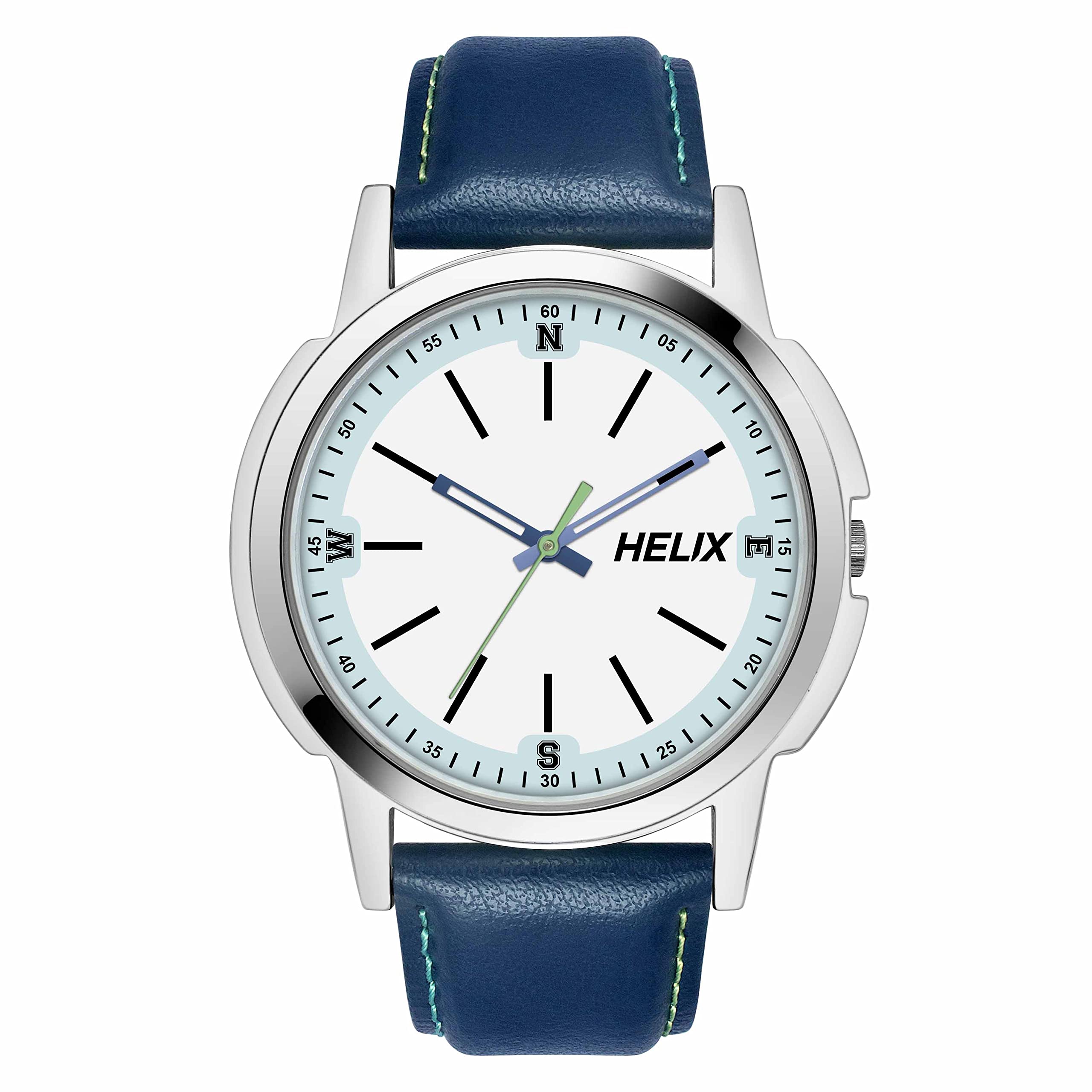 Helix by Timex White Round Analog Watches for Men | Quartz Movement Leather Strap Men Watches | Upto 30 m Water Resistance with Buckle Closure | Gift for Men TW050HG00 (B0C342ZDGL) Amazon Price History, Amazon Price Tracker