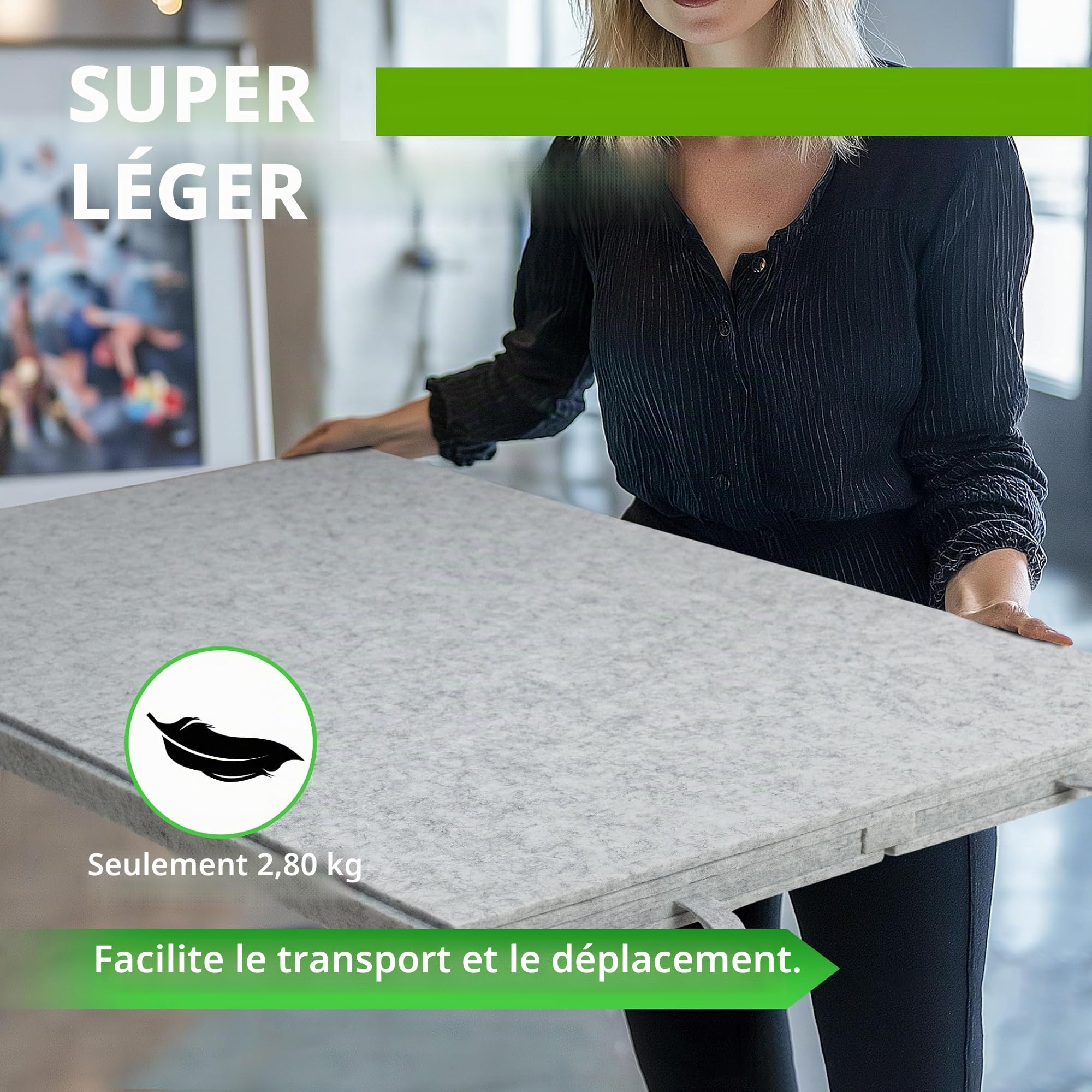 LAVIEVERT Planche de puzzle inclinable 1500 pièces support housse 2 en 1 table rangement portable gris clair