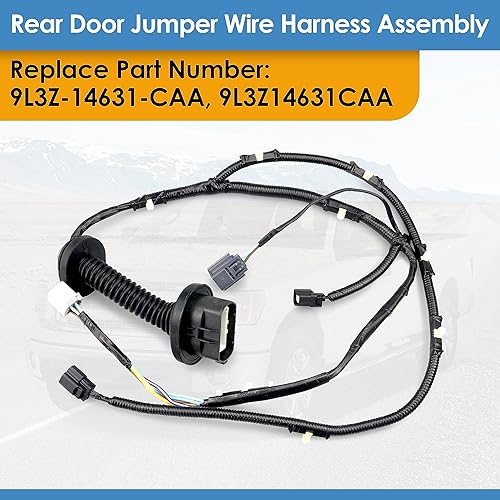 Miniatura 3 de Conjunto de arnés de cables de puente de puerta derecha del lado del pasajero trasero para Ford F150 Crew Cab 2009-2014, 9L3Z-14630-CAA,