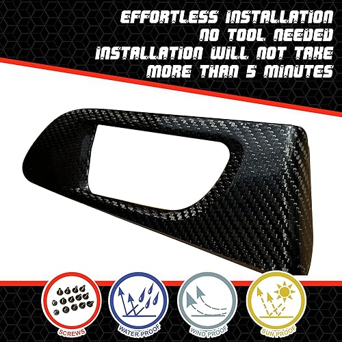 Miniatura 5 de Cubierta superpuesta para abridor de puerta interior trasera para Subaru WRXWRX STI 2015-2021 I Dry Carbon Fiber I Ligero Fuerte con revestimiento