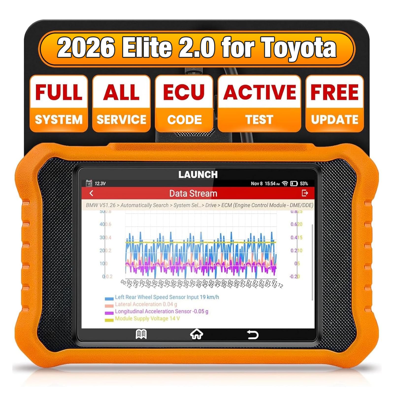 Launch 2024 X431 Elite 2.0 PRO fit for Toyota Lexus Bi-Directional Scan Tool, Full System OBD2 Scanner, All Reset Service Code Reader, AUTOVIN, ECU Coding, Battery Registration, Lifetime Free Update