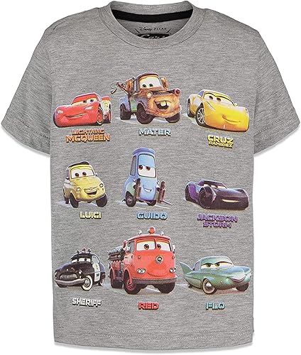 Miniatura 4 de Disney Pixar Cars Tow Mater Lightning McQueen - Paquete de 3 camisetas para bebés y niños grandes