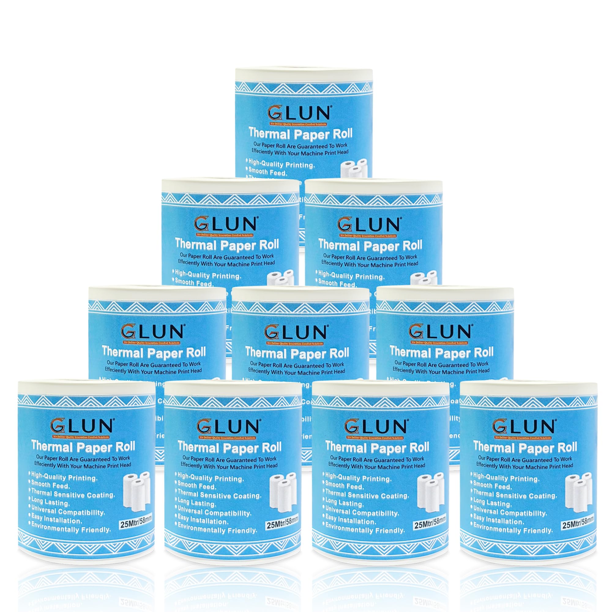 GLUN® 58mm(2 inch) x 25 Meter Thermal Receipt Paper Roll, BPA-Free, Print for POS, Credit Card Machines, Cash Registers (Pack of 10)-image-24