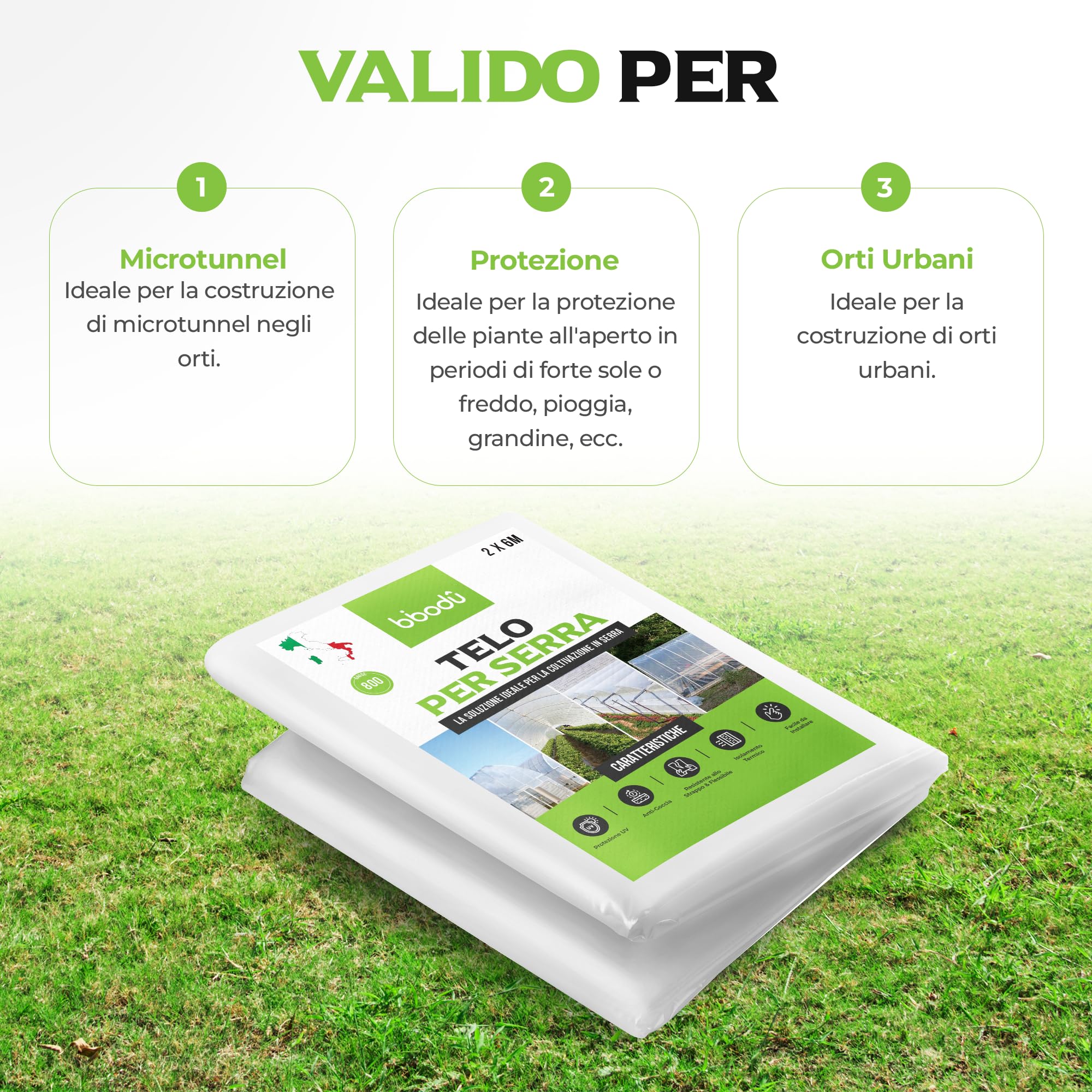 Telo per Serra Trasparente 2 x 6M | Massima Resa - 800 Gauge | Telo Plastica Trasparente | Telo Serra perfetto per Agricoltura, Orti e Giardini