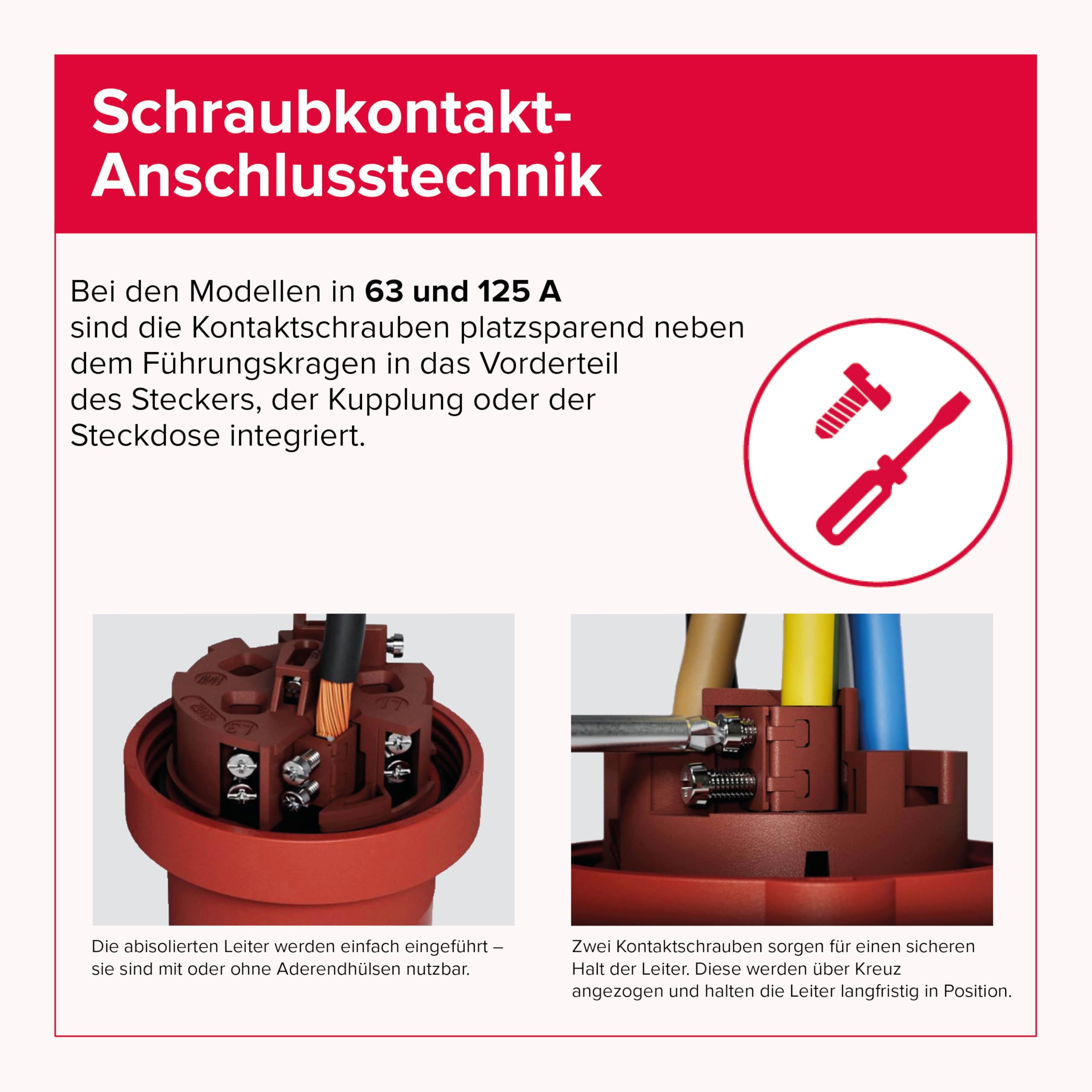 MENNEKES PowerTOP Xtra CEE Kupplung 63 A, 5-polig, 400 V, 6h, IP54, Schraubkontakt, X-CONTACT Kontakthülsen, hochwärmebeständig
