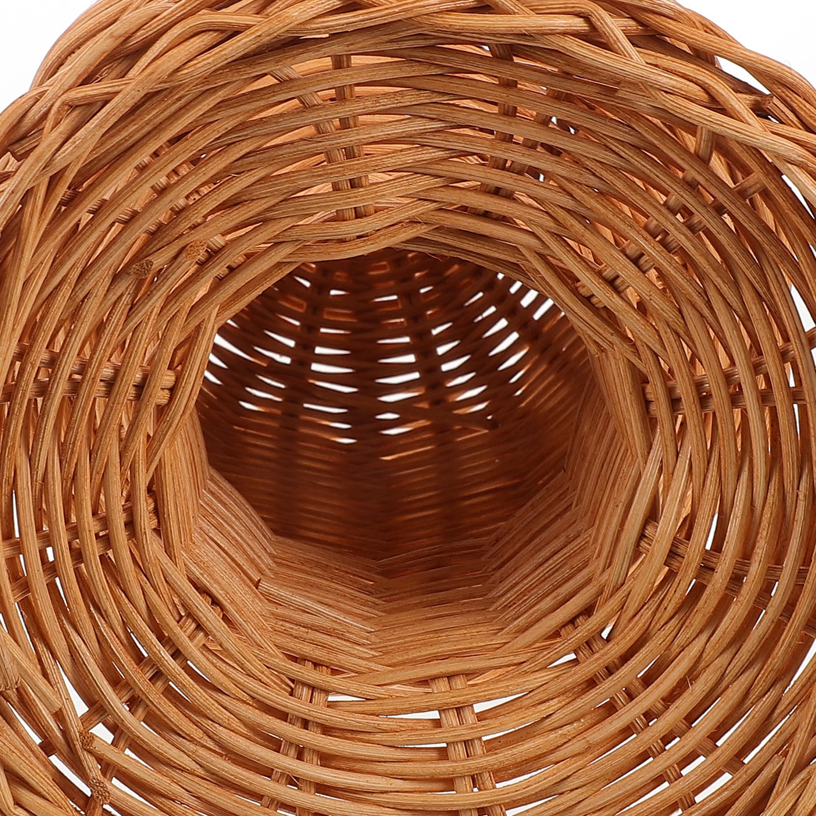 Soporte para Peluca de Ratán Tejido a Mano, Soporte Rústico para Exhibición y Almacenamiento de Pelucas y Sombreros, Altura 27 Cm, Adecuado para Salones y Uso Doméstico