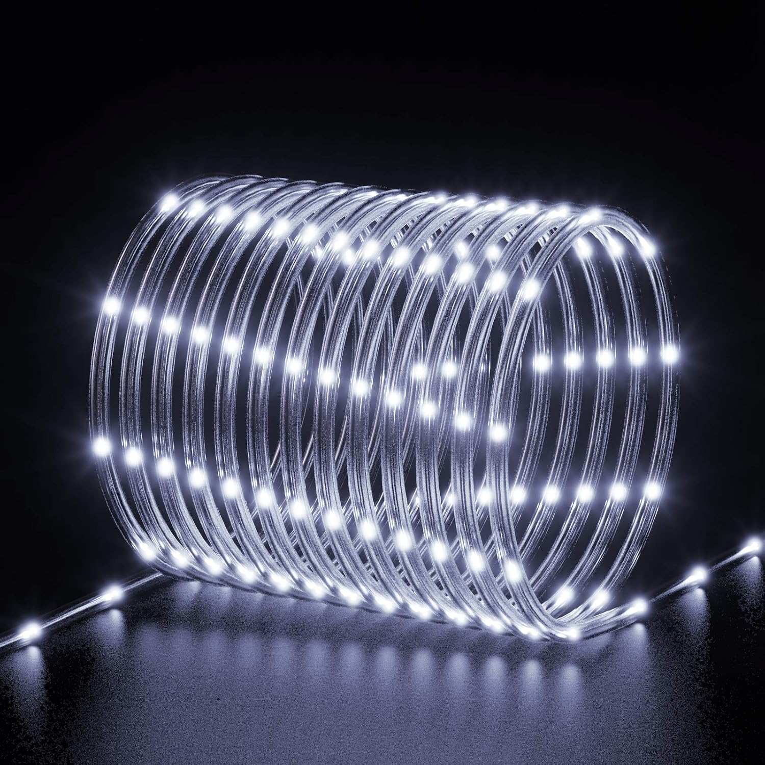 KerKoor Solar Rope Lights Outdoor Led- 40FT 100 LED Tube Light 8 Modes Solar Powered String Rope Lights Waterproof for Garden Patio Fence Balcony Yard Tree Decoration Lighting