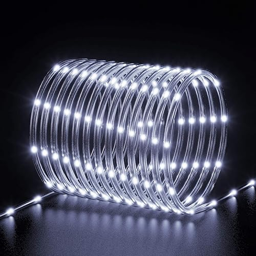 Miniatura 8 de KerKoor Cuerda de luces solares LED para exteriores, 40 pies, 100 luces LED, 8 modos, funciona con energía solar, cuerda de luces impermeables para