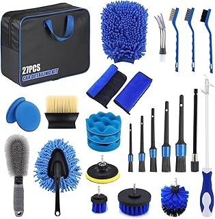 Auto Reinigungsset, 27 Pcs Autowaschset Auto Set, Putz Set Auto Reinigung für Auto, Motorrad, Fahrrad Innenraum und Außen, Auto Pflege Set Komplett Haushaltsreinigung, Autopflege-Geschenkset